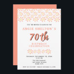デイジーシンプルフラワーフローラ70th Birthday Party 招待状<br><div class="desc">シンプルデイジーフラワーフローラ70th誕生日パーティーの招待状。白地に手描きの花柄の70シンプル回目の誕生日パーティー招待。花はピンクと黄色です。</div>