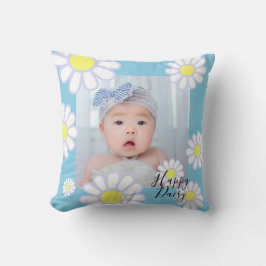 デイジーシンプルブルーフォト クッション