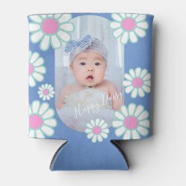 デイジーシンプルブルーフォト 缶クーラー