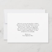 デイジーシンプルホワイトフローラエレガントな結婚式 サンキューカード (裏面)