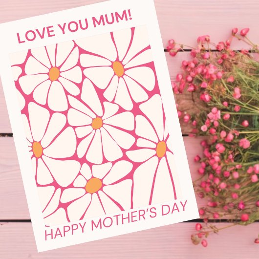 デイジーシンプルママの日ママ愛モダン サンキューカード