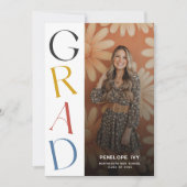 デイジーシンプルレトロ高校卒業写真 招待状 (正面)