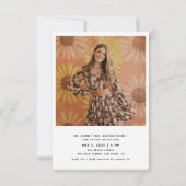 デイジーシンプルレトロ高校卒業写真 招待状 (裏面)