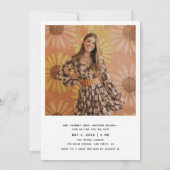 デイジーシンプルレトロ高校卒業写真 招待状 (裏面)