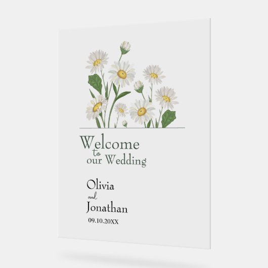 デイジーシンプルワイルドガーデン アクリルサイン (傾斜)