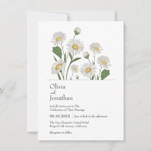 デイジーシンプルワイルドガーデン 招待状 (正面)