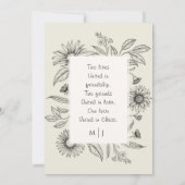 デイジーシンプルヴィンテージフローラクリスチャン結婚ズ 招待状 (裏面)