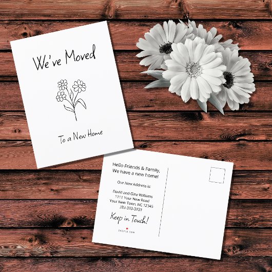 デイジーシンプル引っ越しましたニューホームムービング 案内ポストカード