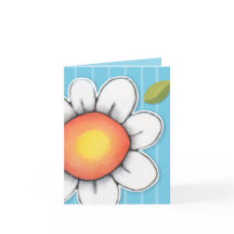 デイジージョイストライプブルーのノートカード