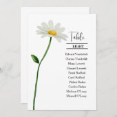 デイジースタイリッシュエレガントなウェディングテーブルの座席表 招待状 (正面/裏面)