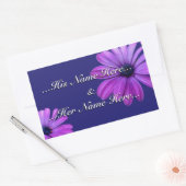 デイジーステッカーパーソナライズされたブルーデイジー 長方形シール (封筒)