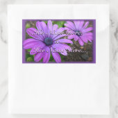 デイジーステッカー紫パーソナライズされたデイジーステッカー 長方形シール (バッグ)