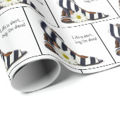 デイジーストライプの付きポンプ ラッピングペーパー (ロールコーナー)