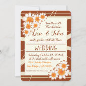 デイジーストライプ錆モダン結婚式招待状 招待状 (正面)