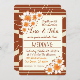 デイジーストライプ錆モダン結婚式招待状 招待状