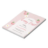 デイジーストロベリーベリーファースト誕生日招待状 ノートパッド (回転)