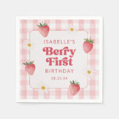 デイジーストロベリーベリー第1誕生日 スタンダードカクテルナプキン (正面)