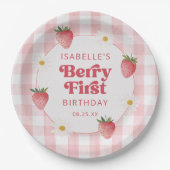 デイジーストロベリーベリー第1誕生日 ペーパープレート (正面)