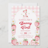 デイジーストロベリーベリー第1誕生日 招待状 (正面)