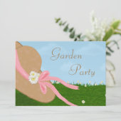 デイジーストローハットガーデンブライダルシャワー招待状 招待状 (スタンド正面)
