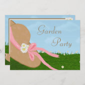 デイジーストローハットガーデンブライダルシャワー招待状 招待状 (正面/裏面)