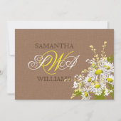 デイジーズメイソンジャールバーラップ素朴ブライダルシャワー 招待状 (裏面)