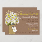 デイジーズメイソンジャールバーラップ素朴ブライダルシャワー 招待状 (正面/裏面)