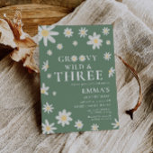 デイジーセージグリーン子供の誕生日 招待状