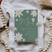 デイジーセージ緑の性女の子または男の子 招待状