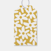 デイジータイムキュートレトロモダンの花inマスタード ギフトタグ (正面)