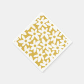 デイジータイムキュートレトロモダンの花inマスタード スタンダードカクテルナプキン (角)