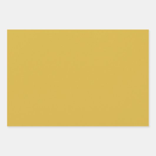 デイジータイムキュートレトロモダンの花inマスタード ラッピングペーパーシート (正面2)