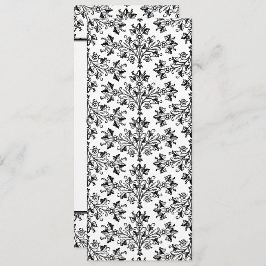 デイジーダマスク白黒カスタムウェディング招待状 招待状 (正面/裏面)