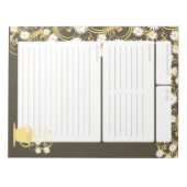 デイジーティーパーティーイエローフローラレシピページ ノートパッド (正面)