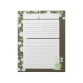 デイジーティーパーティーグリーンフローラレシピページ ノートパッド (回転)