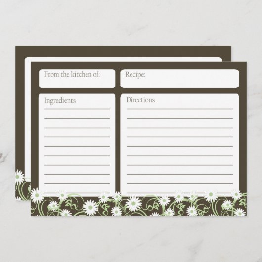 デイジーティーフローラ5 x 7レシピカード (正面/裏面)