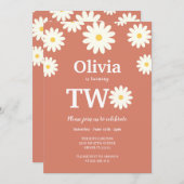 デイジーテラコタボヘミアン第2誕生日パーティー 招待状 (正面/裏面)