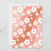 デイジーテラコッタピーチレトロ誕生日招待状 招待状 (裏面)