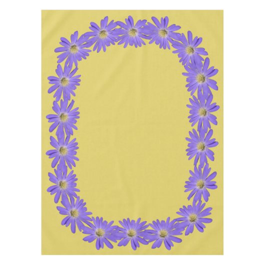デイジーテーブルクロスパープルデイジーフラワーズテーブルクロース テーブルクロス (正面)
