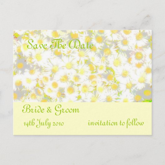 デイジーデイジーの保存日付 案内ポストカード (正面)