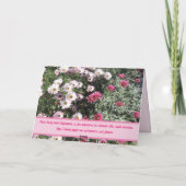 デイジーデイジーピンク赤い花フローラありがとう カード (裏面)