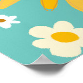 デイジーデイジーフラワーズレトロアート ポスター (角)