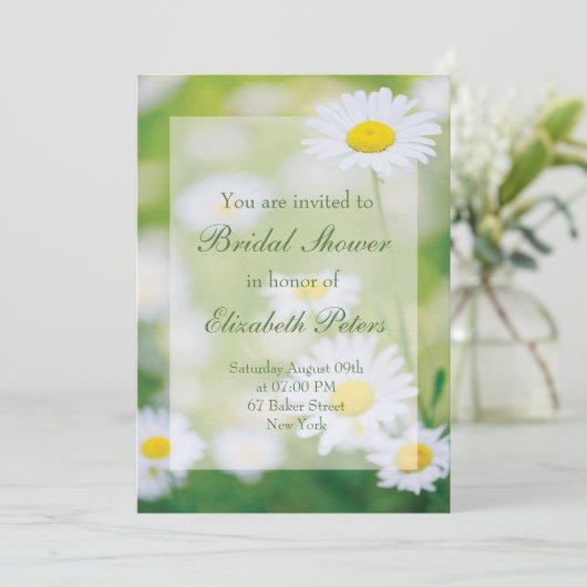 デイジーデイジーフラワーフローラサマーブライダルシャワー 招待状 (スタンド正面)