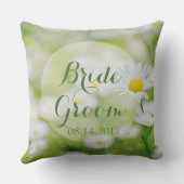 デイジーデイジーフラワーフローラサマー結婚ズフォーエバー クッション (裏面)