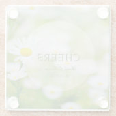 デイジーデイジーフラワーフローラサマー結婚ズ応援 ガラスコースター (裏面)