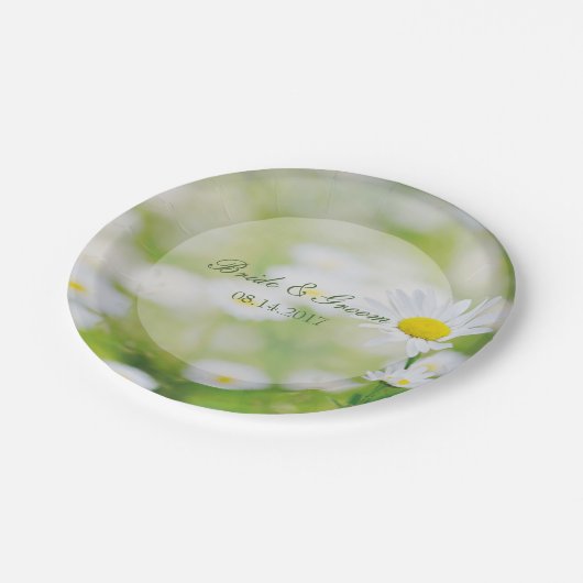 デイジーデイジーフラワーフローラサマー結婚ズ ペーパープレート (アングル)