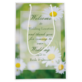 デイジーデイジーフラワーフローラサマー結婚ズ ミディアムペーパーバッグ