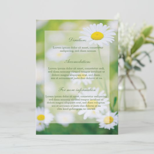 デイジーデイジーフラワーフローラサマー結婚ズ 招待状 (スタンド正面)