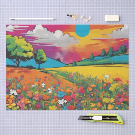 デイジーデライトポップ・アートのアートフラップズデクページ紙 薄葉紙 (クラフト)