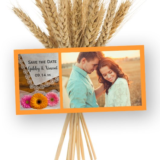 デイジートリオとレースの国の結婚式の日付を保存 セーブザデート